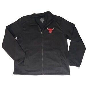 G III Sports by Carl Banks Chicago Bulls Woven Jacket Fleece Lined Black Mens XL
